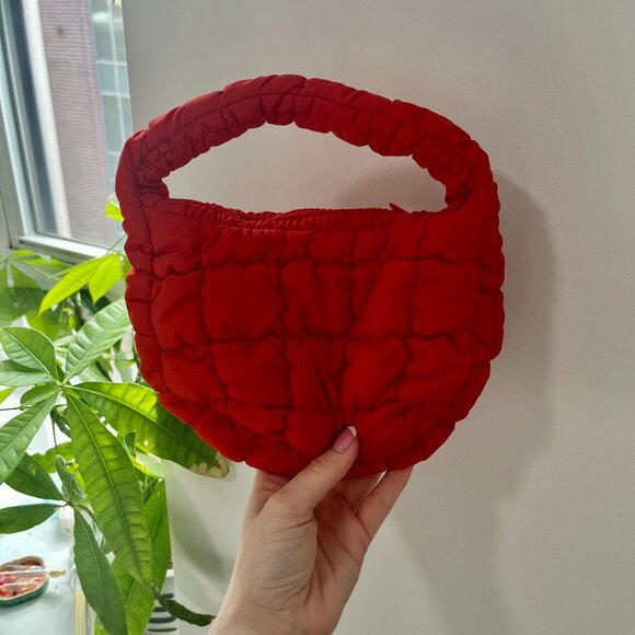 Cos Red Quilted Mini Handbag - Picture 1 of 5